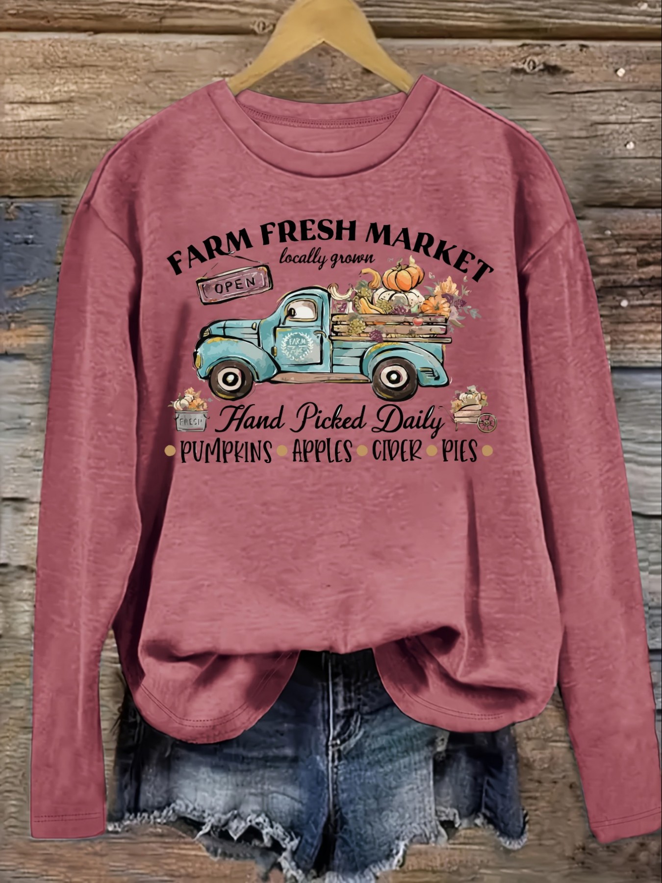 Women's Casual Long Sleeve Cre - огляд і ціна Farming & Agriculture Word Stacks